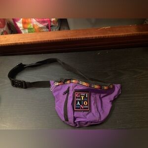 VINTAGE GITANO WAIST BAG FANNY PACK belt bag tote organize travel purple rainbow